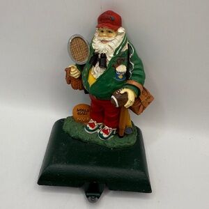 Vintage Potpourri Press Christmas Stocking Hanger Santa Claus Sports Gear